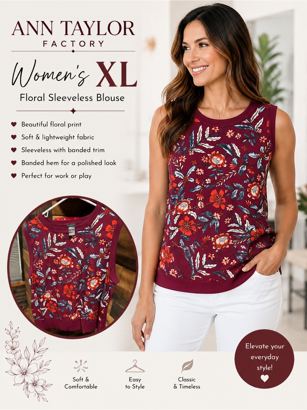 Ann Taylor sleeveless blouse
